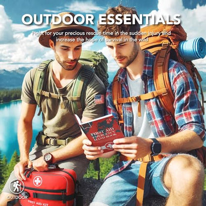 430 Piece First Aid Kit, Well-Organized Premium Waterproof Compact Trauma Medical Kits for Any Emergencies, Ideal for Home, Office, Car, Travel, Outdoor, Camping, Hiking, Boating (Red)