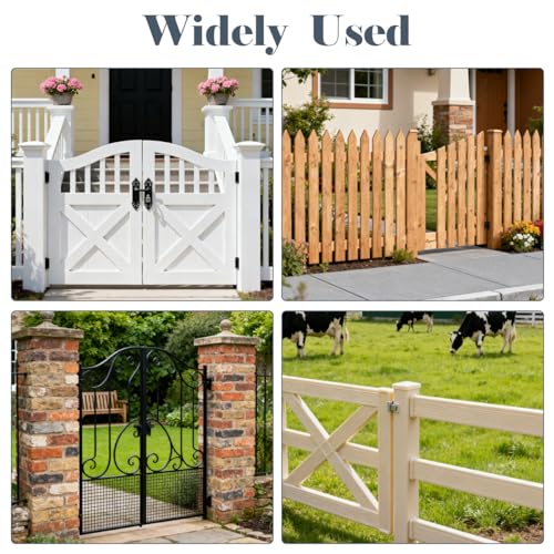 Heavy Duty Wall Mount Gate Hinge - Adjustable Fence Gate Hinges with 5/8 Hinge Pin for Chain Link Gates, Rust-Resistant Steel Design (Black, 2 Pack) - color: Black, size: 2 Pack