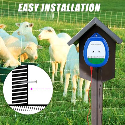 Electric Fence Charger - Multi-Powered, 8 kV, 0.5 Joules Output Energizer, Ideal for Livestock, Pet, Poultry, Gardens, Orchards Protection - Up to 5-Mile Range
