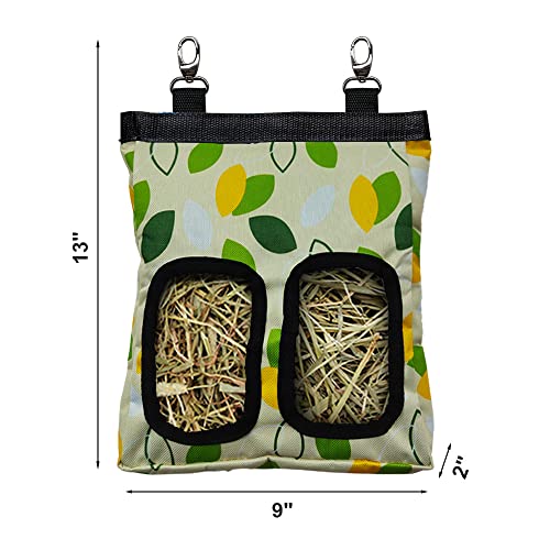 RIOUSSI Guinea Pig Hay Feeder, Hanging Rabbit Hay Feeder Bag. Greenleaf - color: Greenleaves