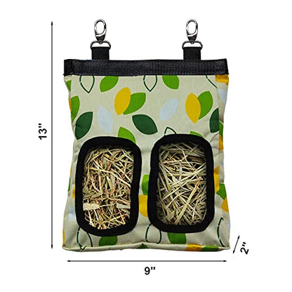 RIOUSSI Guinea Pig Hay Feeder, Hanging Rabbit Hay Feeder Bag. Greenleaf - color: Greenleaves