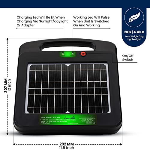 My Animal Command Solar Power Electric Fence Energizer Charger 0.25 Joules - size: MAC3ML 0.25 Joules