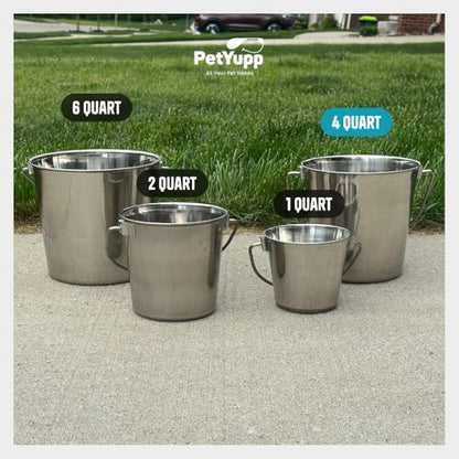 6 Pack Stainless Steel Bucket - 1 Gallon Durable Metal Bucket
