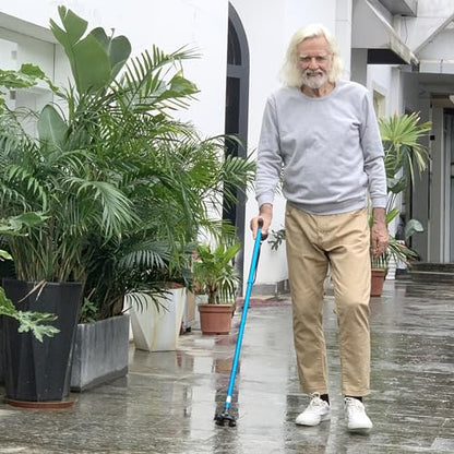 REHAND Walking Cane for Men & Women - Foldable, Adjustable, Lightweight, Self Standing Pivot Walking Cane, Soft Handle Grip, with Travel Bag, Walking Sticks for Seniors & Adults - color: Red