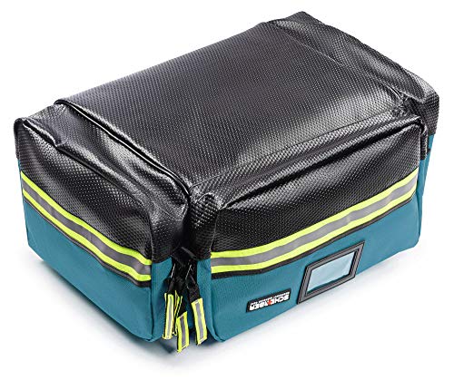 Scherber Fully-Stocked First Responder Professional Advanced EMT/EMS Trauma Kit | HSA/FSA Approved | Reflective Bag w/10+ Compartments, Zippered Pockets & 250+ First Aid Supplies (Blue) - color: Blue