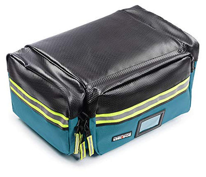 Scherber Fully-Stocked First Responder Professional Advanced EMT/EMS Trauma Kit | HSA/FSA Approved | Reflective Bag w/10+ Compartments, Zippered Pockets & 250+ First Aid Supplies (Blue) - color: Blue
