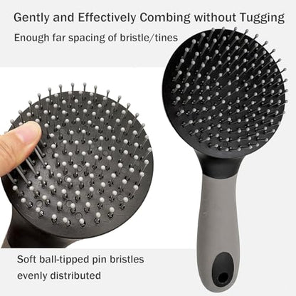 Horse Mane & Tail Combs Horse Brushes Shedding Brush Grooming Tool for Equine Long Haired Dogs (Black) - color: Black