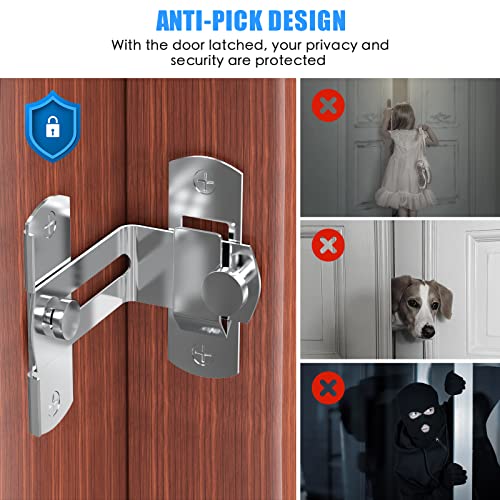 L'aimefois 90 Degree Flip Barn Door Lock, Protect Privacy, Silver - color: 2 silver