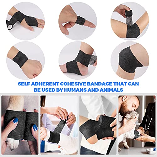 Self Adhesive Bandage Wrap 24Pack 2" x 5 Yards Self Adherent Cohesive Bandages Wrap Breathable Athletic Elastic First Aid Wrap Sport Elastic Tape for Sports, Ankle, Knee, Swelling & Wrist sprains