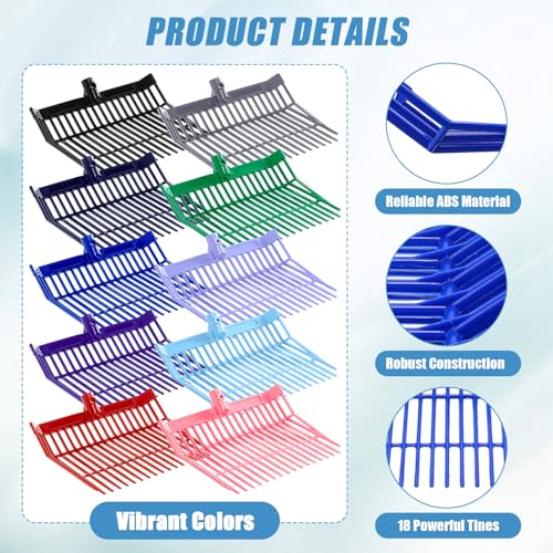 Lasnten 10 Pcs Manure Fork Replacement Head Bulk with 18 Tines