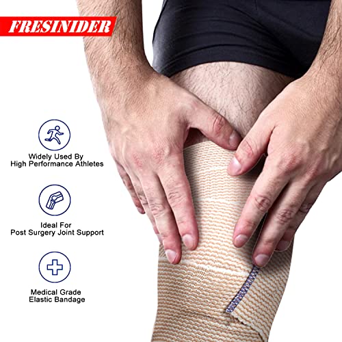 FRESINIDER Premium Elastic Bandage Wrap 4 Inch, 6 Pack, Hook and Loop - color: 6 Pack X 4 Inches