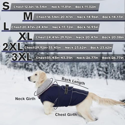 Lelepet Dog Jackets for Small Dogs Waterproof Dog Coat with Adjustable Fit - color: Navy Blue, size: M