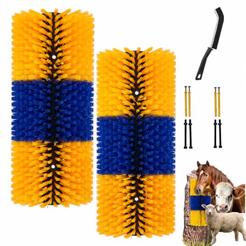 Livestock Scratching Brush Goat Donkey Cow Horse Cattle Itch Scratcher Post - color: Yellow