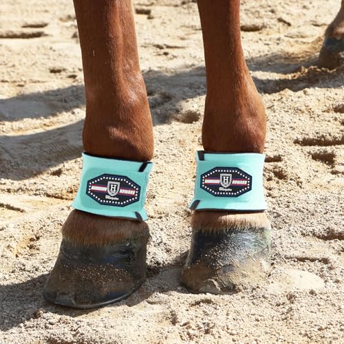 Harrison Howard Durable Shock-Absorbent Breathable Impact Protection Pastern Wraps for Horse Sold in Pairs Summer Mint - color: Turquoise