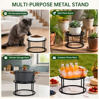 2 Pack Metal Stand for Chicken Feeder Waterer, Stable Chicken Water Feeder Stand Holder with 4 Legs, Heavy Duty Iron Supports Rack for Chicken Feeder Port, Poultry, Buckets, Barrels