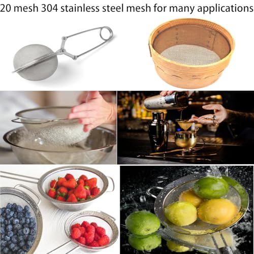 304 Stainless Steel Wire Mesh Screen,15.7" x 157.5", 20 Mesh 1mm Hole | Heavy duty rust-resistant mesh — sturdy and easy to cut, for attic vents, filtration, garden, cage, window and DIY. - size: 15.7" x 157.5"