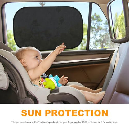 Sun Walker 4PCS Car Window Shade, 20"×12" Side Window Screen Protects Vehicle from Sun Rays & Heat Damage, Static Cling Sunshade Blocker Glare Shield Protection for Car Truck SUV - color: 4 PCS