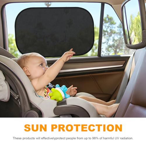 Sun Walker 2PCS Car Window Shade, 20"×12" Side Window Screen Protects Vehicle from Sun Rays & Heat Damage, Static Cling Sunshade Blocker Glare Shield Protection for Car Truck SUV - color: 2 PCS
