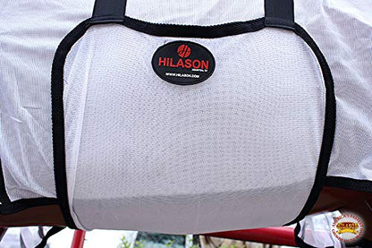 HILASON 72 in Horse Fly Sheet White with Black Piping UV - color: White With Black Piping, size: 72 In