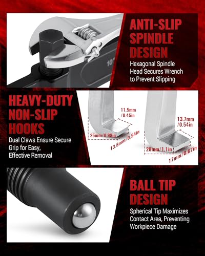 6" and 10" 2-Jaw Gear Puller Set, 2 Pack with Small (0-5.35" External/1.7-5.7" Internal) & Large (0-8.2" External/3-10.5" Internal) Spread, Heavy-Duty Bearing, Flywheel, Pulley and Gear Remover Tool - size: Max External 5.35"&8.2"