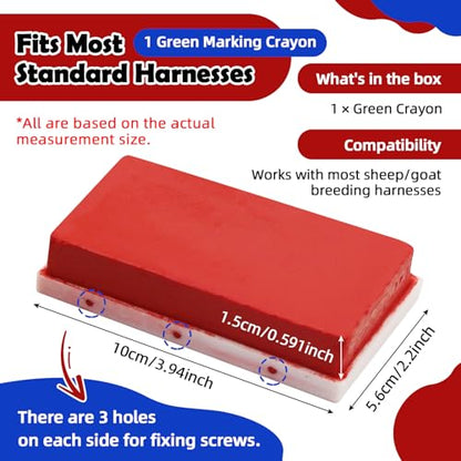 1 pcs Mark Harness Crayons for Sheep & Goat Breeding Marking Harness,Vivid and Long Lasting (Red) - color: Red