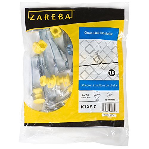 Zareba Chainlink Insulator for Electric Fencing - 100 Insulators Included - Heavy Duty, Durable - for Chain Link Fence - Yellow for Easy Visiblity - ICLXY-Z, 100 Pack - size: 10 Bags