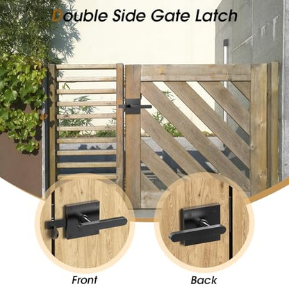 Double Sided Gate Latch, Heavy Duty Gate Latch for Wooden Fence - size: GL01 - Right Inswing Gate