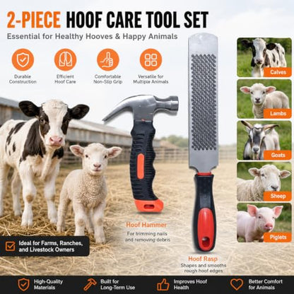 8 Inch Small Livestock Hoof Trimming Tool Kit 2PCS Heavy Duty Hoof Care Set