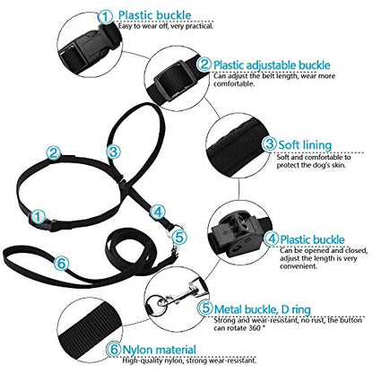 BARKELSS Gentle Dog Head Collar, Adjustable Padded Dog Halter | Dog Halter to Stop Pulling, Soft and Safety Control on Walks, Includes 1 Leash, Training Guide for Breeds - size: L