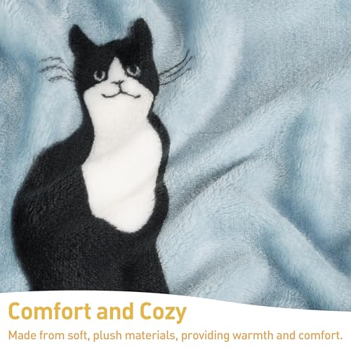 Catalonia Wearable Blanket with Sleeves & Foot Pocket for Adults - color: Wondercat Grey, size: Fleece