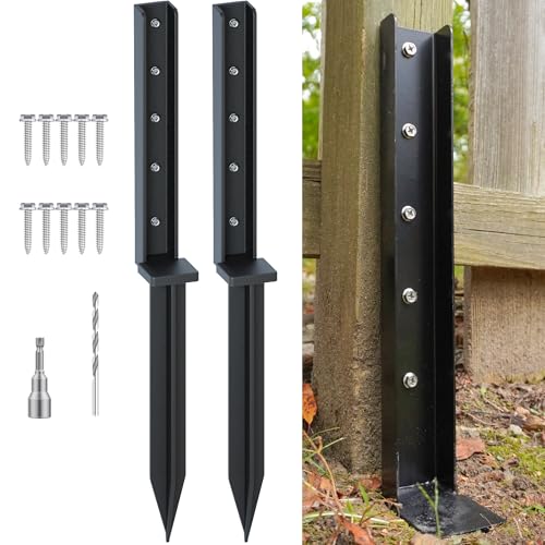 One-Piece Fence Post Repair Kit 2-Pack 32in Manganese Steel - size: 2-Pack