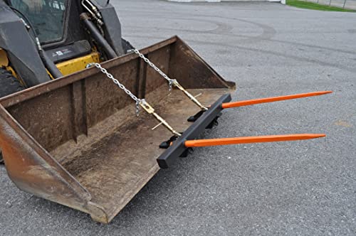 Bucket Hay Bale Spear Attachment w/ 2 x 49" Prongs. Rated 3000 Lb - Sr.2 - size: 2 x 49"