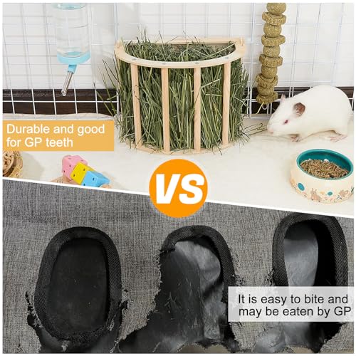 Unicorn Catcher Wooden Guinea Pig Hay Feeder, Large Hanging Rabbit Rack - size: 1 PACK