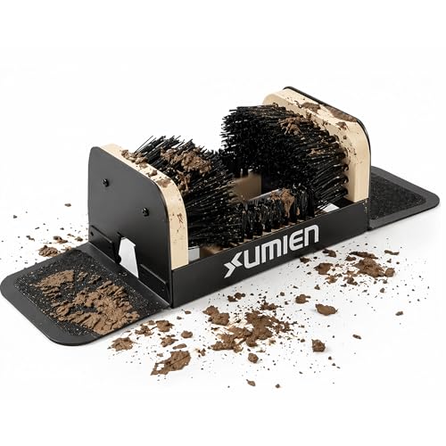 Umien Boot Scraper Outdoor Shoe Brush with Flaps, for Mud, Dirt & Snow | Heavy-Duty Outdoor Use, Weather-Resistant, Durable Bristles, Freestanding