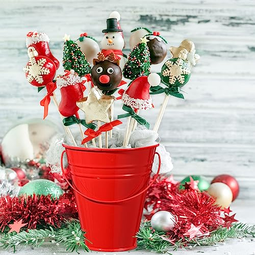 Sadnyy 12 Pack 4.5 X 5 inch Red Metal Buckets - color: Red, size: 4.5 x 5 in