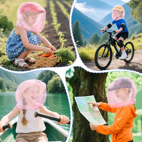 South to East Girl Mosquito Head Net for Insect 2 Pack for 5-12 yrs - color: Pink