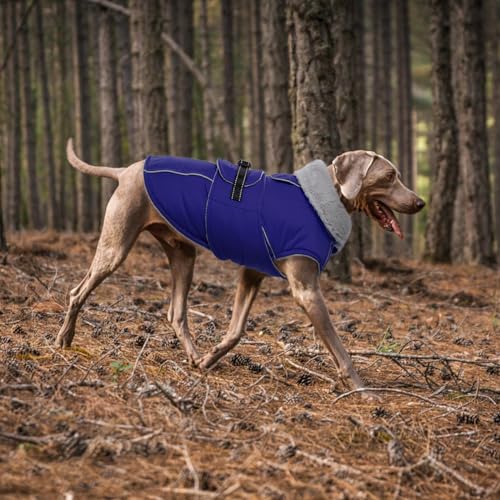 Lelepet Dog Coat Waterproof Dog Jacket Fleece Vest with Adjustable Buckle - color: Blue, size: S