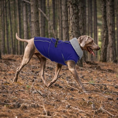 Lelepet Dog Coat Waterproof Dog Jacket Fleece Vest with Adjustable Buckle - color: Blue, size: S