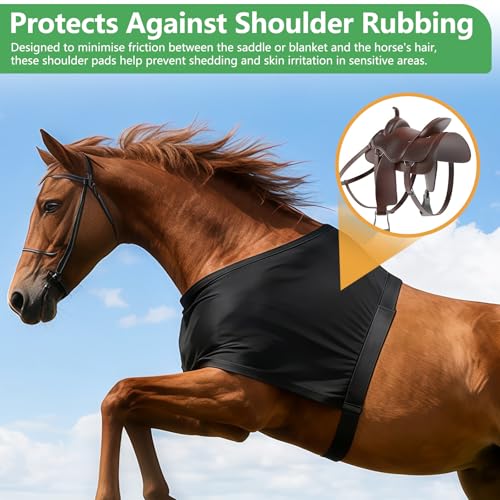 Breathable Horse Shoulder Guard Thick Stretchy, UV Protection Horse Slinky for Outdoor, Adding Comfort Prevents Chafing Black