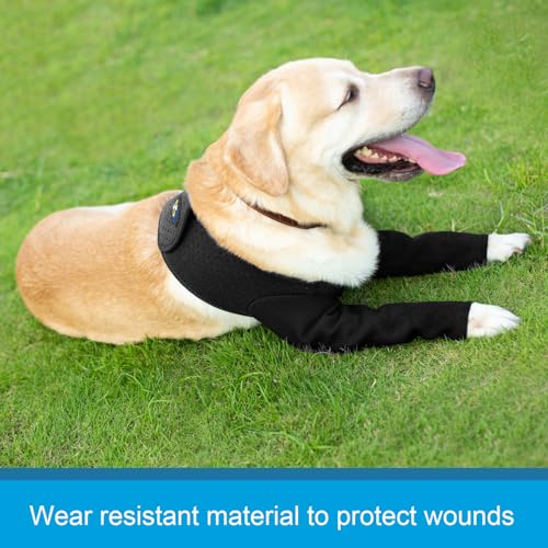 Coodeo Dog Recovery Sleeves, Cone Collar Alternative, Abrasion Resistant Dog Recovery Suit, Washable 2.5mm Thick and Waterproof, Pet Wounds Prevent Licking, Biting (Black, S) - color: Black, size: S