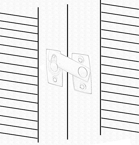 QCAA Solid Brass Shutter Bar/Door Latch, 7/8" x 2-3/32", Polish Brass, 1 Pack, Made in Taiwan - color: Polished Brass, size: 1 Pack