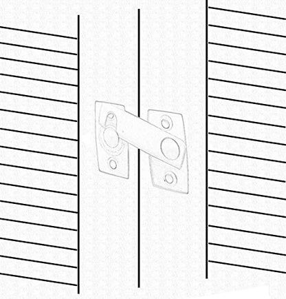 QCAA Solid Brass Shutter Bar/Door Latch, 7/8" x 2-3/32", Polish Brass, 1 Pack, Made in Taiwan - color: Polished Brass, size: 1 Pack