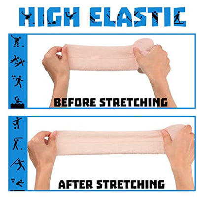 Nuanchu 16 Rolls Self Adhesive Elastic Bandage Wrap Breathable Flexible Stretch Sports Tape for Wrist Ankle Support, Cohesive Vet Wrap for Horse Pet(3 Inch x 5 Yard) - size: 3 Inch x 5 Yard