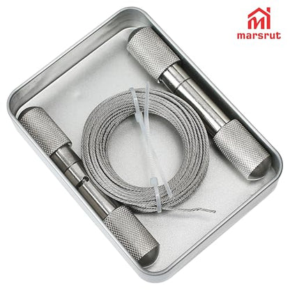Wire Saw for Goat Horns with 2 Handles, Dehorning Cutting Tool OB Stainless Steel Heavy Duty Braided Removal Cutter, Rust Resistant Pocket String Compact for Outdoor Camping Garden Cattle Fishing