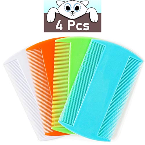 Flea Comb for Cats & Dogs, 4 Pcs Double Sided Lice Comb