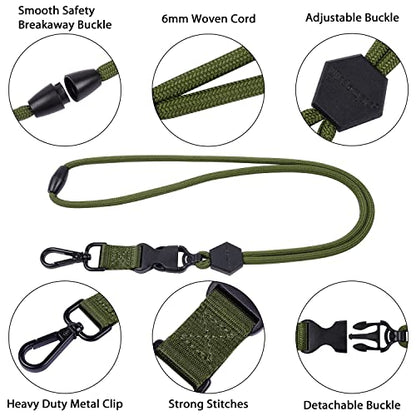 Wisdompro 2 Pack 23" Lanyard with Safety Breakaway Buckle - Blue,Army Green | Durable Heavy Duty Neck Lanyard, with Detachable Buckle and Metal Hook, for ID Card Badge Holder and Keys - color: Blue, Army Green, size: 23 inches