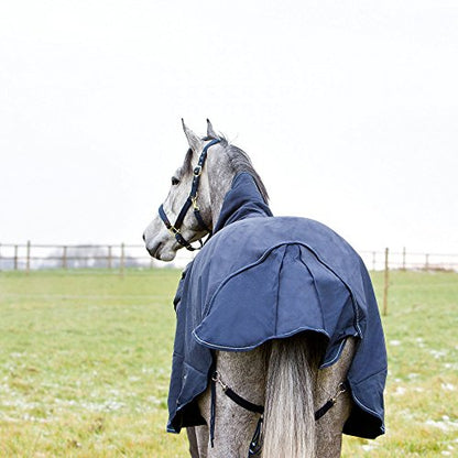 Horze Avalanche 1200D Ripstop High Neck Heavy Weight Waterproof Horse Turnout Blanket (300g Fill) - Peacoat Dark Blue - 84 in - size: 84 in