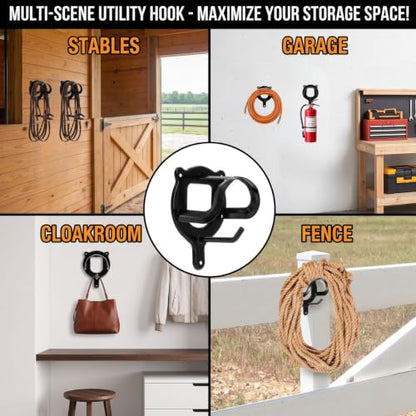 Cididu 12 Counts Horse Bridle Rack, Metal Bridle Hooks Bracket, Bridle Holder Wall Mount with Tubes and Screw, Horse Tack Harness Storage Halter Hanger for Tack Room Horse Barn Supplies