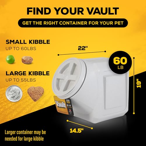Vittles Vault Airtight Stackable Pet Food Storage Container Up to 60lbs - size: 14.5"L x 22.0"W x 19.0"H