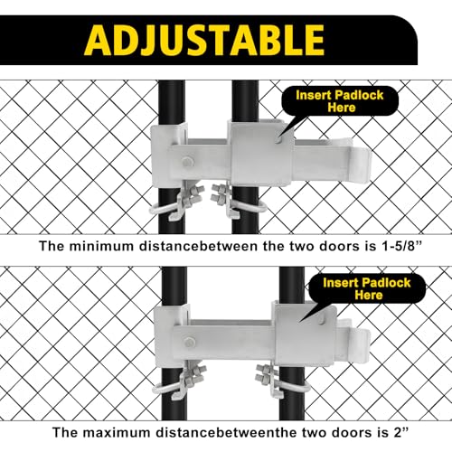 Chain Link Commercial Strong Arm Double Gate Latch 1-5/8" Thru 2" - color: Silver